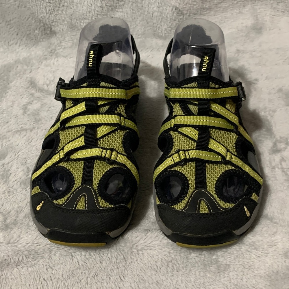 Ahnu Women's Athletic Sandals Black Lime Green Size US 8 Sport Water Hiking Gorp